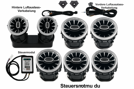 Preview: 64 Farben LED Luftdüsen beleuchtet Mercedes C-Klasse W205 GLC X253 2014-2018